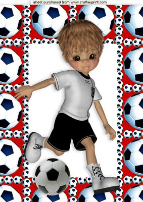 Football Crazy in Red A4