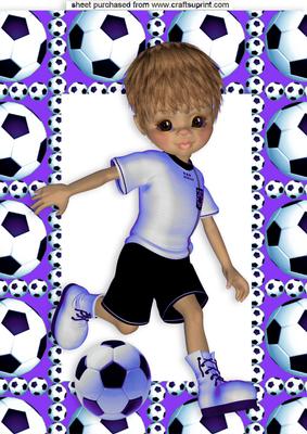 Football Crazy in Purple A4