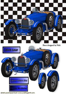 1926 Grand Prix Blue Racing Car