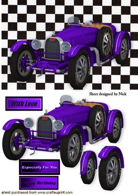 Purple 1926 Grand Prix Sports Racing Car
