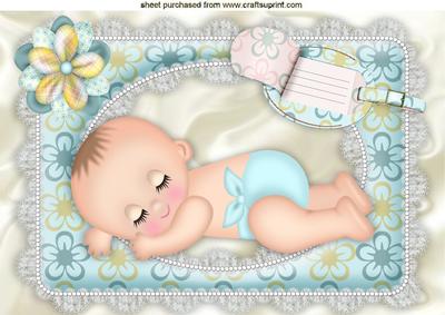 Sweet Baby Boy, in Lace Frame A4