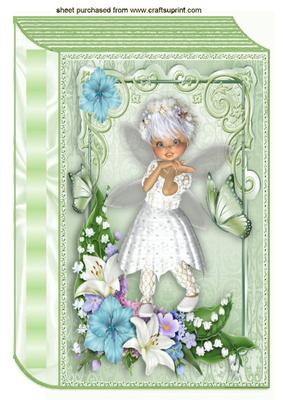Sweet Fairy in Flower Frame with Butterflies A4 Book