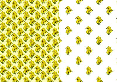 Yellow/white Pansies Backing Paper Yellow, White Background