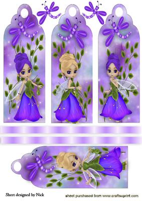 Pretty Fairy Bookmarks with Dragonflies