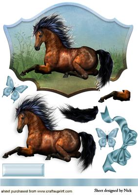 Pretty Horse in the Meadow with Big Bow