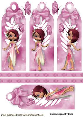 Pretty in Pink Four Pretty Fairy Bookmarks
