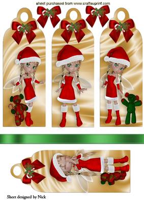 All Dressed Up for Christmas with Her Teddy Bookmarks