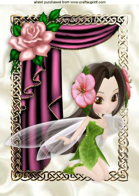 Blossom Fairy with Pink Rose A4