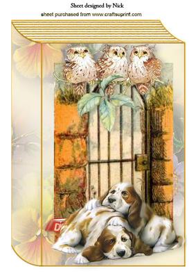 Sleepy Lazy Dogs with Cheeky Owls A4 Book
