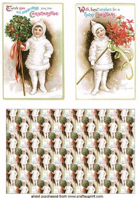 Vintage Children in the Snow Toppers