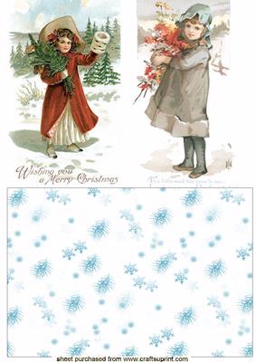 Vintage Children Playing in the Snow