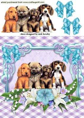 Cute Puppies with Flowers and Bows
