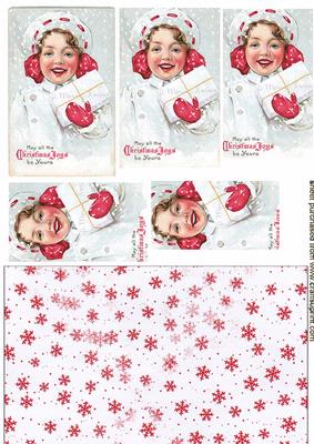 Vintage Christmas Girl Pyramid