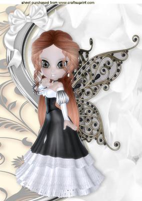 Fairie with White Bow A4