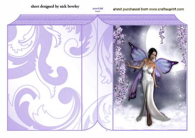Fairie with Purple Wisteria and Waterfall Folded Book