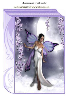 Fairie with Purple Wisteria and Waterfall A4 Book