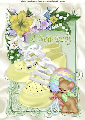 A New Baby with Lemon Shoes Baby Rattle with Teddy A4
