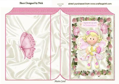 Cute Little Fairie in Rose Frame Folded Book