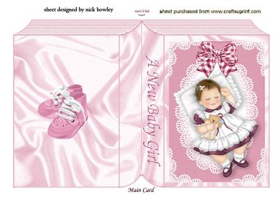 Sweet Baby Girl Sleeping on a Pillow Folded Book
