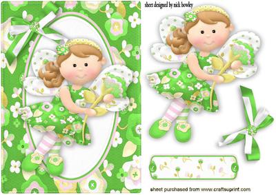 Pretty Fairie in Green with Bow