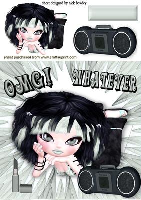 Omg! Whatever! Girl with Attitude in Silver