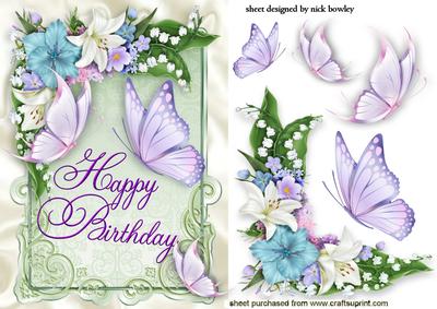 Beautiful Butterflies in Frame of Summer Flowers