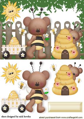 Cute Little Bummble Bears Playing in the Garden
