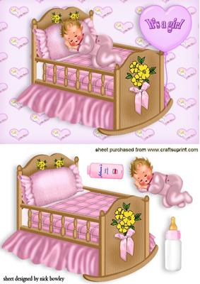 Cute in Pink Sleeping Baby Girl