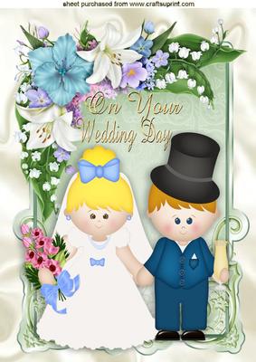 On Your Wedding Day in Frame of Flowers A4