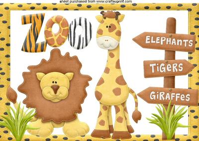 At the Zoo with Lion and Giraffe A4