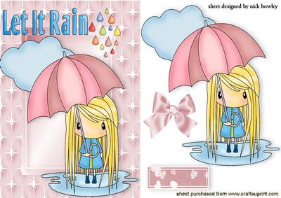 Little Girl in the Rain in Star Frame