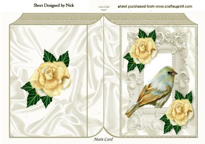 Sweet Little Bird with Roses Folded Book