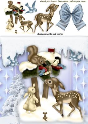 Cute Little Christmas Animals in the Snow