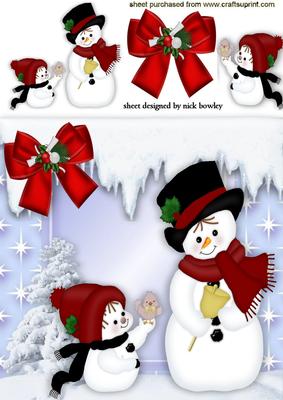 Cute Little Snowmen in the Snow