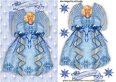 Pretty Christmas Angel in Star Frame