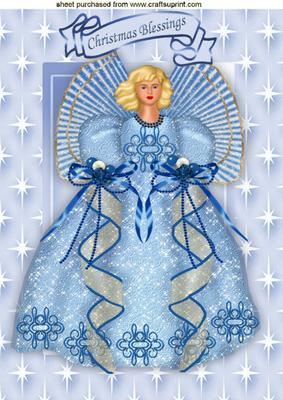 Pretty Christmas Angel in Star Frame A4