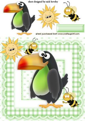 Cute Toucan with Bumble Bee on His Beak