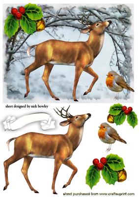 The Proud Stag, with Cute Little Robin