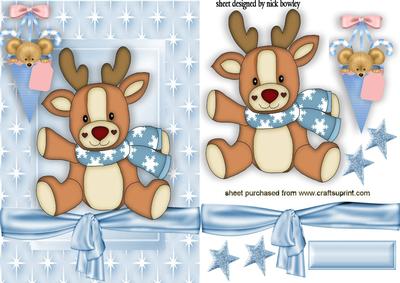 Cute Mouse in a Cone with Reindeer in Star Frame