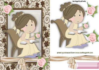 Sweet Little Princess in a Chair with Rose Frame