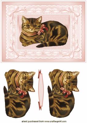 Beautiful Traditional Vintage Cat Quick Card