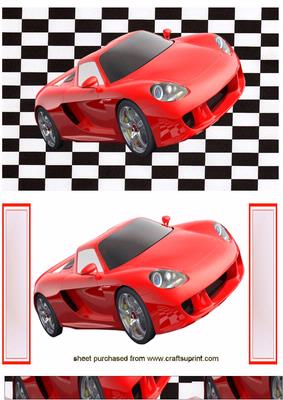 Sporty Red Car Quick Card