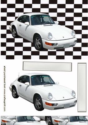 Sporty White Car Quick Card