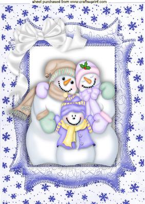 Snowman Family with the Stars A4