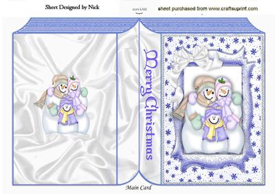 Snowman Family with Stars Folded Book