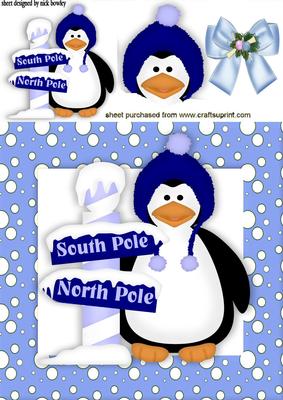 Penguin with Northpole Signs in the Snow