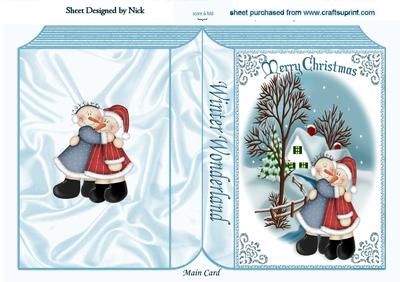 Best of Friend Snow People in Snow Scene Folded Book