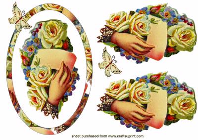 Floral Vintage Hand of Flowers Quick Card