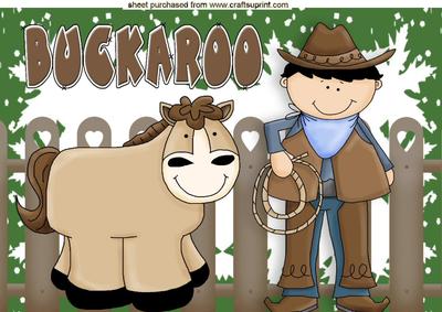 Buckaroo Cowboy with Horse A4
