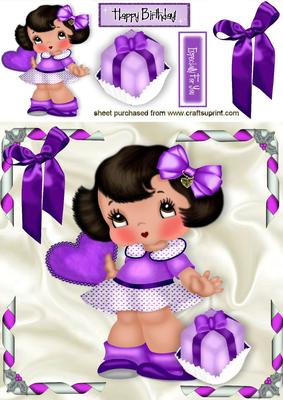 Little Cupcake Pretty in Purple with Big Bow